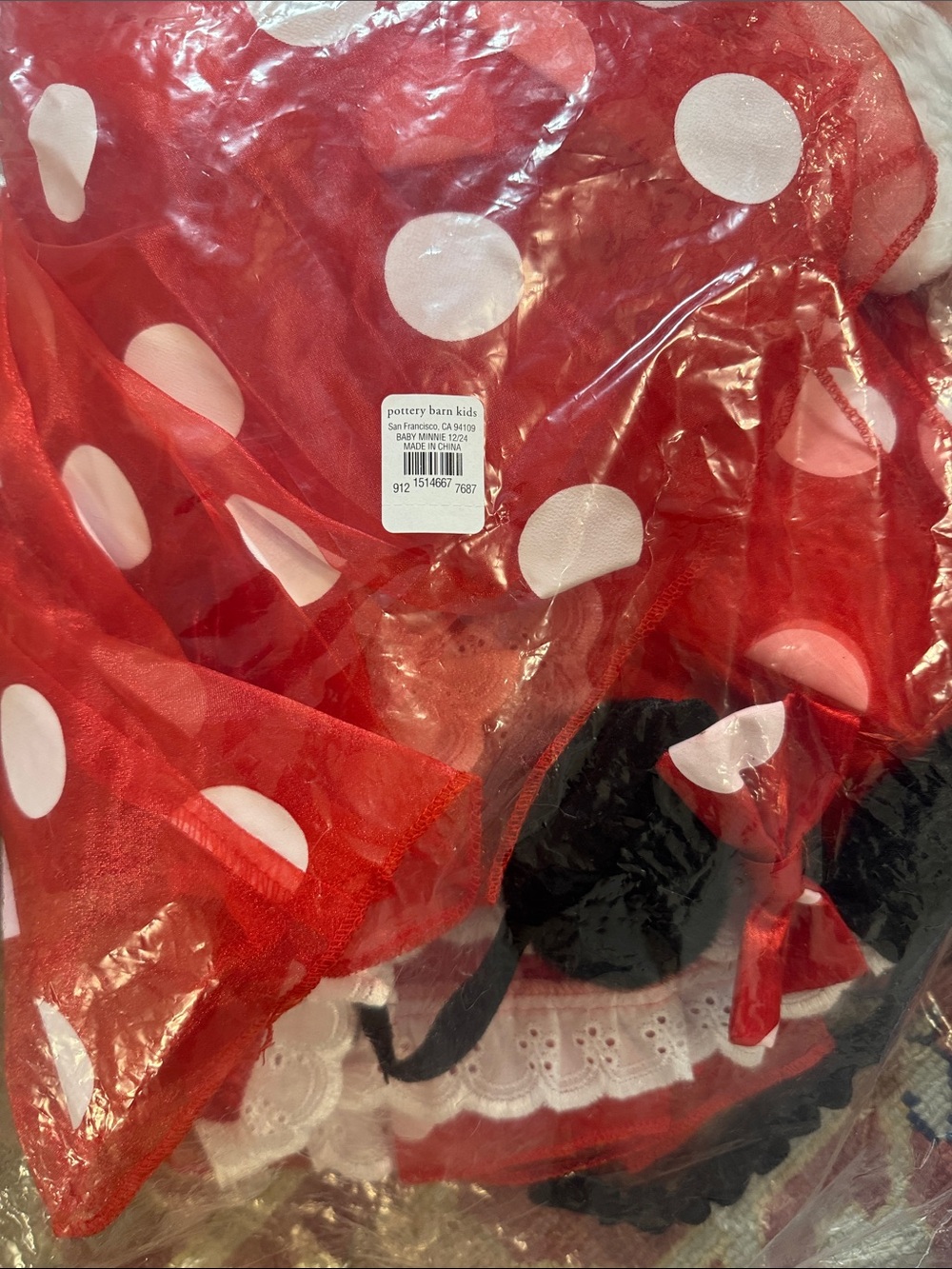 NWT Pottery Barn Kids Red Polka Dot Minnie Costume Baby